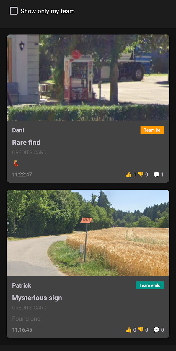 Proof feed screen
